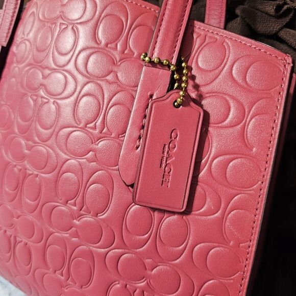 Coach Charlie Carryall 28 Stachel in Pink Signature Leather with Crossbody Strap - Picture 2 of 8